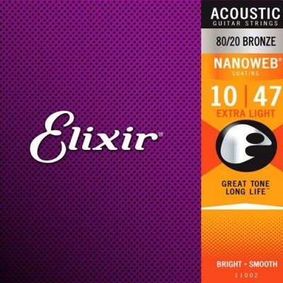  Elixir 11002 Acoustic 10-47 80/20 Bronze 