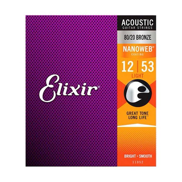  Elixir 11052 Acoustic 12-53 80/20 Bronze Nanoweb 