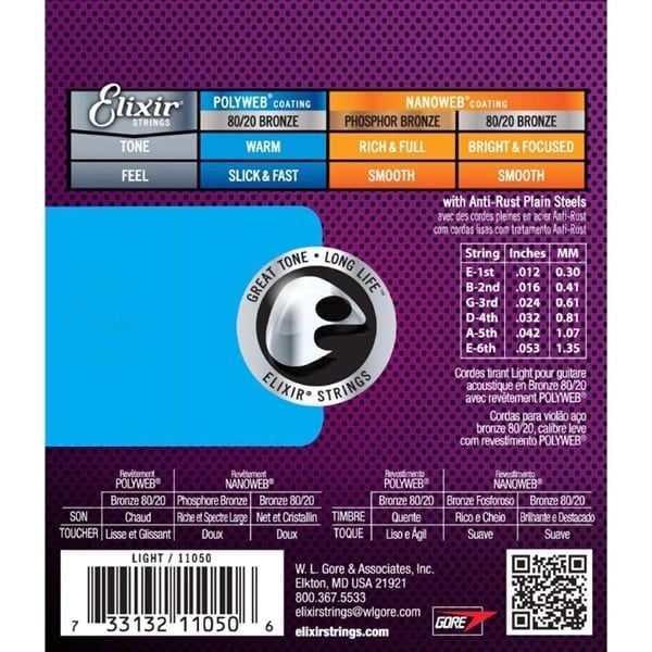 Elixir 11050 Acoustic 12-53 80/20 Bronze Polyweb 