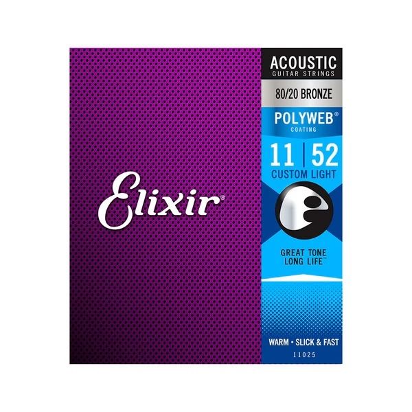 Elixir 11025 Acoustic 11-52 80/20 Bronze Polyweb 