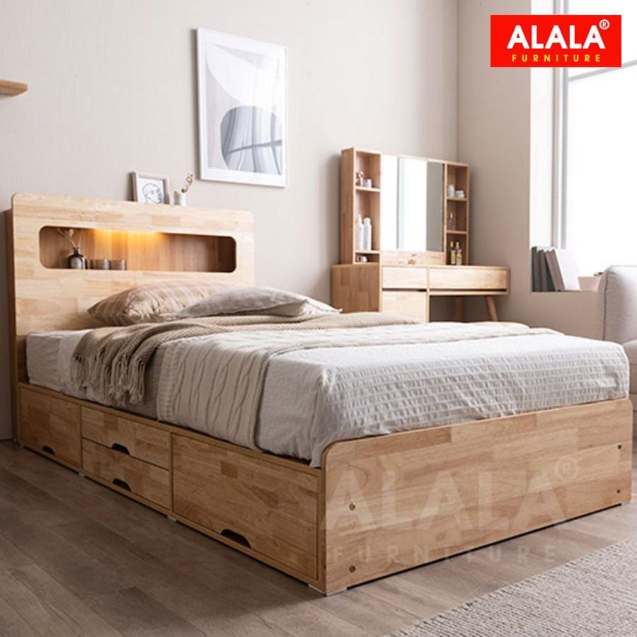 Giường ngủ gỗ tự nhiên A06