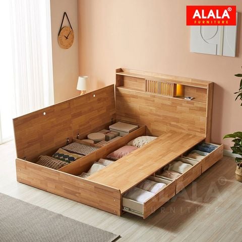 Giường ngủ gỗ tự nhiên A02