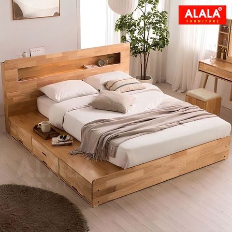 Giường ngủ gỗ tự nhiên A01