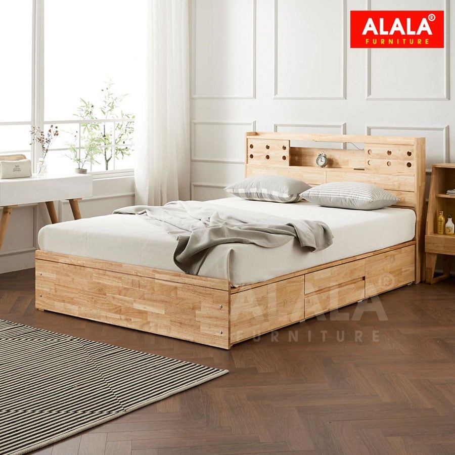 Giường ngủ gỗ tự nhiên A08