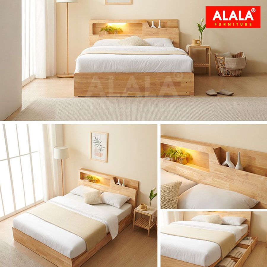 Giường ngủ gỗ tự nhiên A14