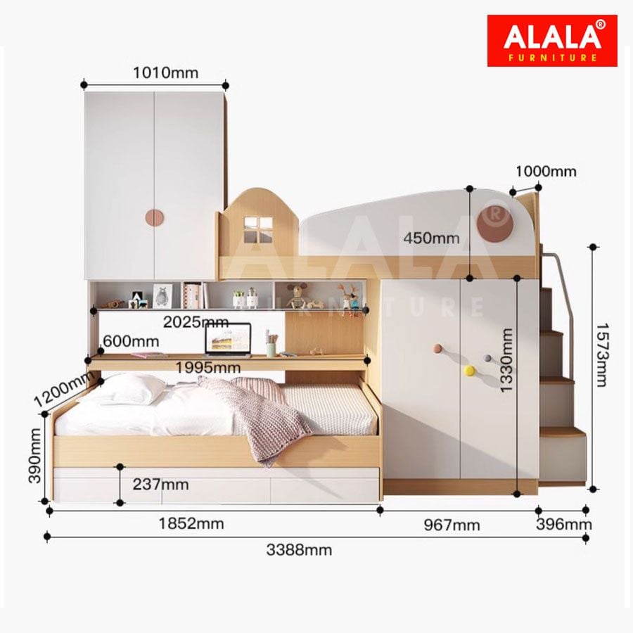 Giường tầng ALALA151 đa năng