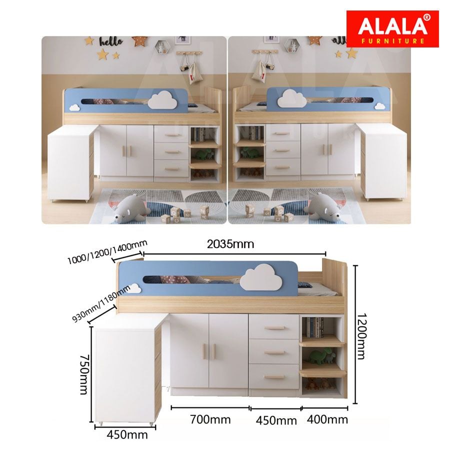 Giường tầng ALALA163 đa năng