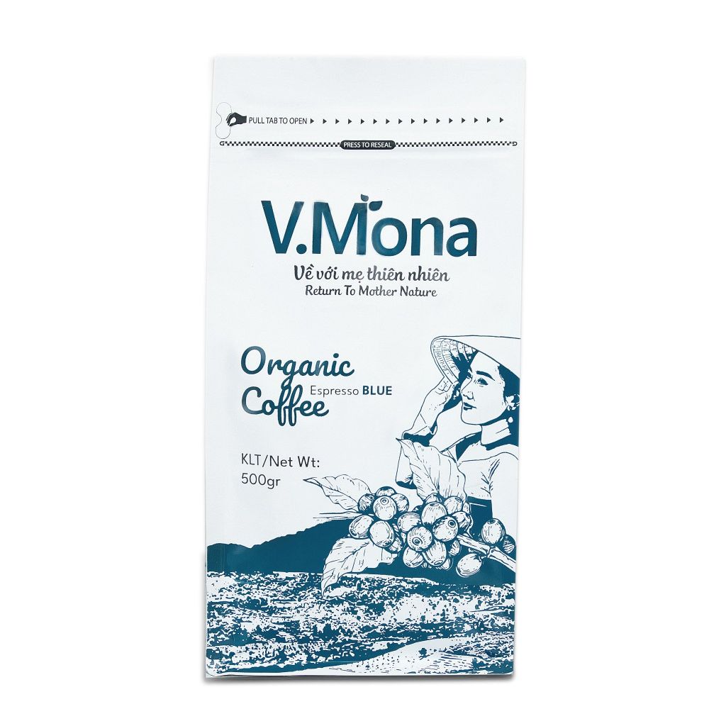 Cà Phê Hữu Cơ V.Mona - Espresso Organic Blue 500g