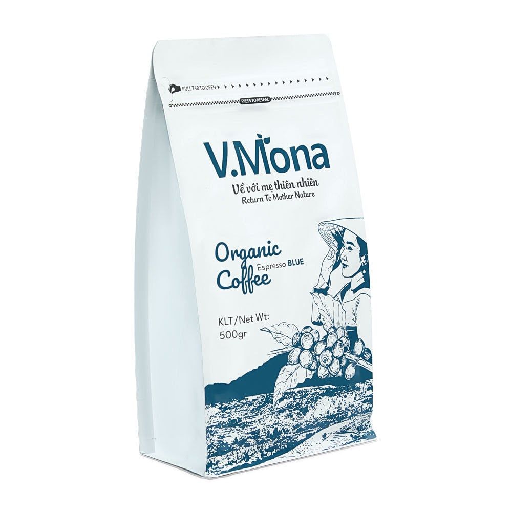 Cà Phê Hữu Cơ V.Mona - Espresso Organic Blue 500g
