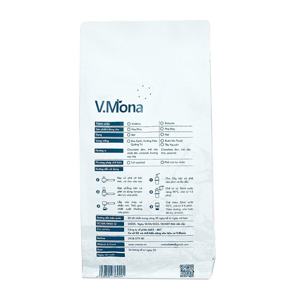 Cà Phê Hữu Cơ V.Mona - Espresso Organic Blue 500g