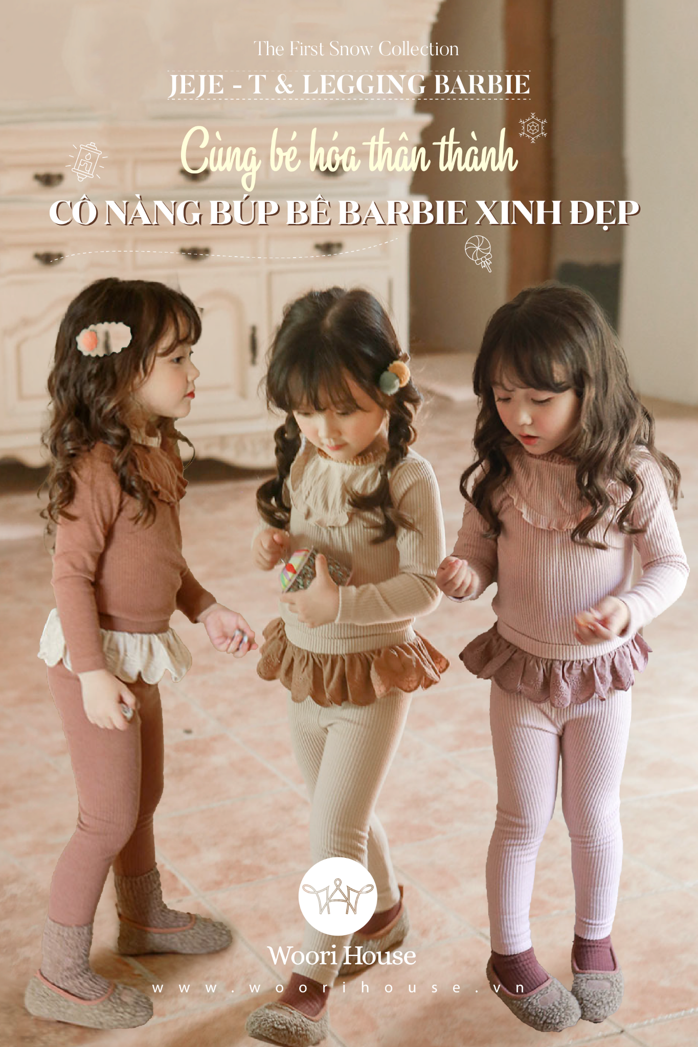 FL Set nỉ phủ nhung Jeje T - Barbie Legging