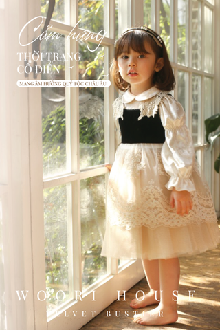 LC- Váy Velvet Bustier nhung mịn phối ren cao cấp