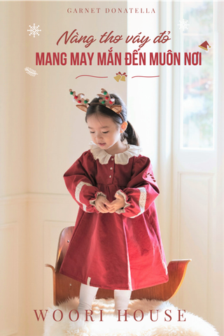 Váy Garnet Donatella đỏ phối ren