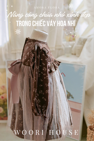 AR Váy Amora Flora phủ voan bồng
