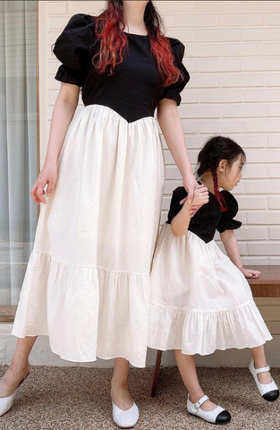 Set đôi mẹ và bé - Coco đơn sắc cổ điển