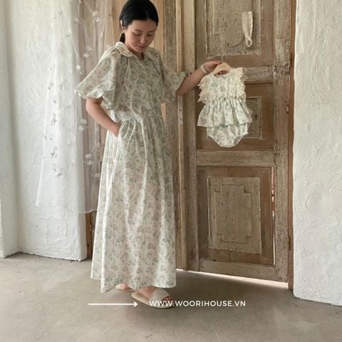 HBB - Suit Gloria tay viền ren xanh lá