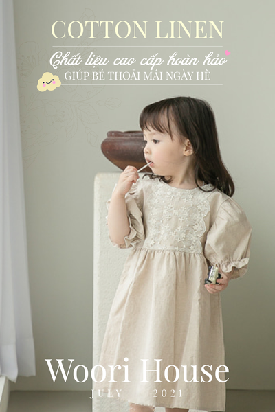 Váy Innocience cotton hữu cơ phối ren cao cấp