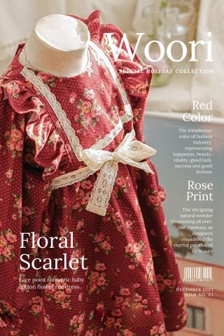 AR Váy Floral Scarlet đỏ hoa nhí