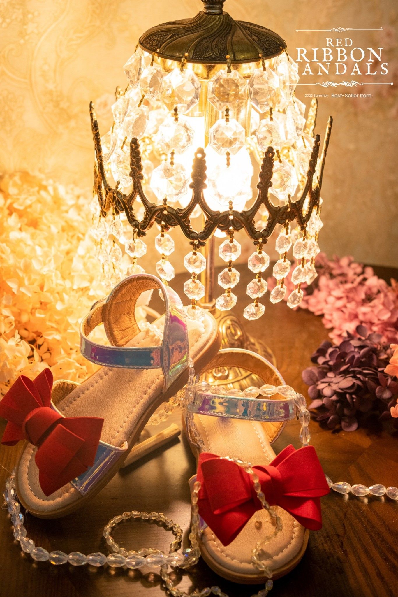Giày Sandals Ribbon Nơ Đỏ