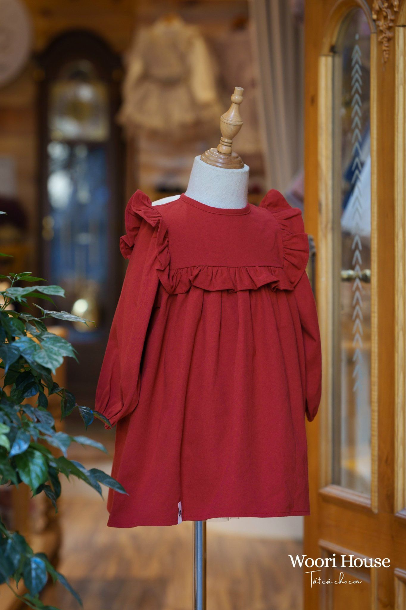 AR- Váy Lovely Red nơ lụa cream