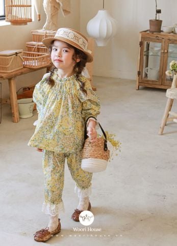 Áo Kelly Blouse cổ chun hoa nhí