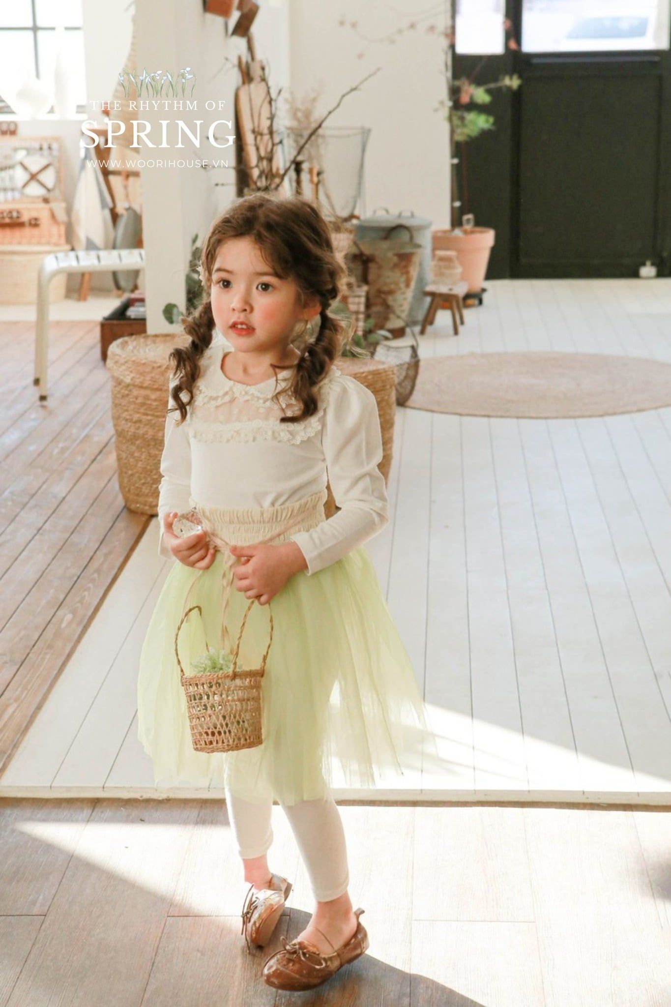 Chân váy voan bồng Peony Setup liền legging