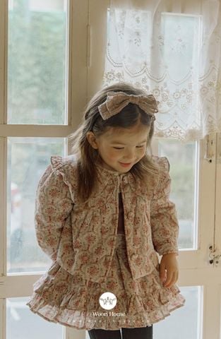 FL Áo khoác trần bông Olivia hoa nhí