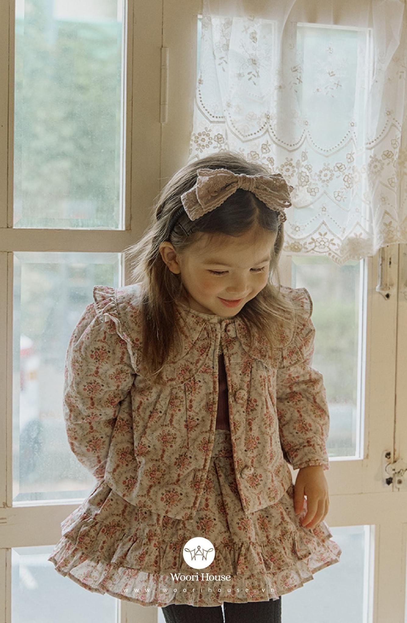 FL Áo khoác trần bông Olivia hoa nhí