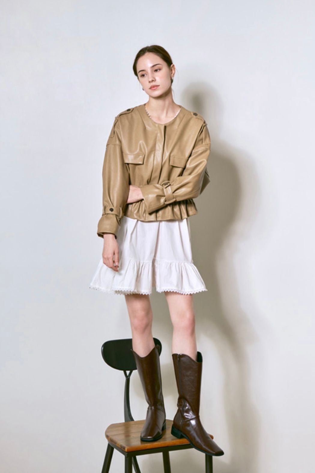 MOM - AB Áo khoác da mềm Desi