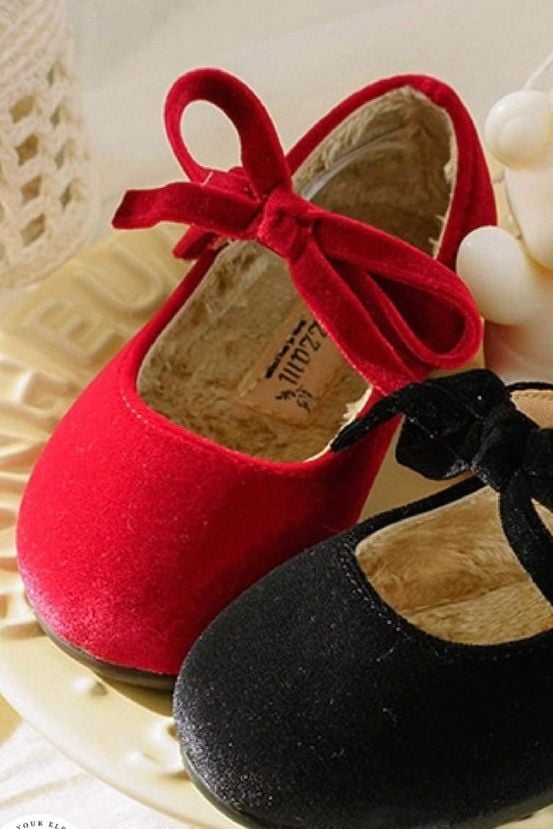 Giày Winter Ribbon nhung