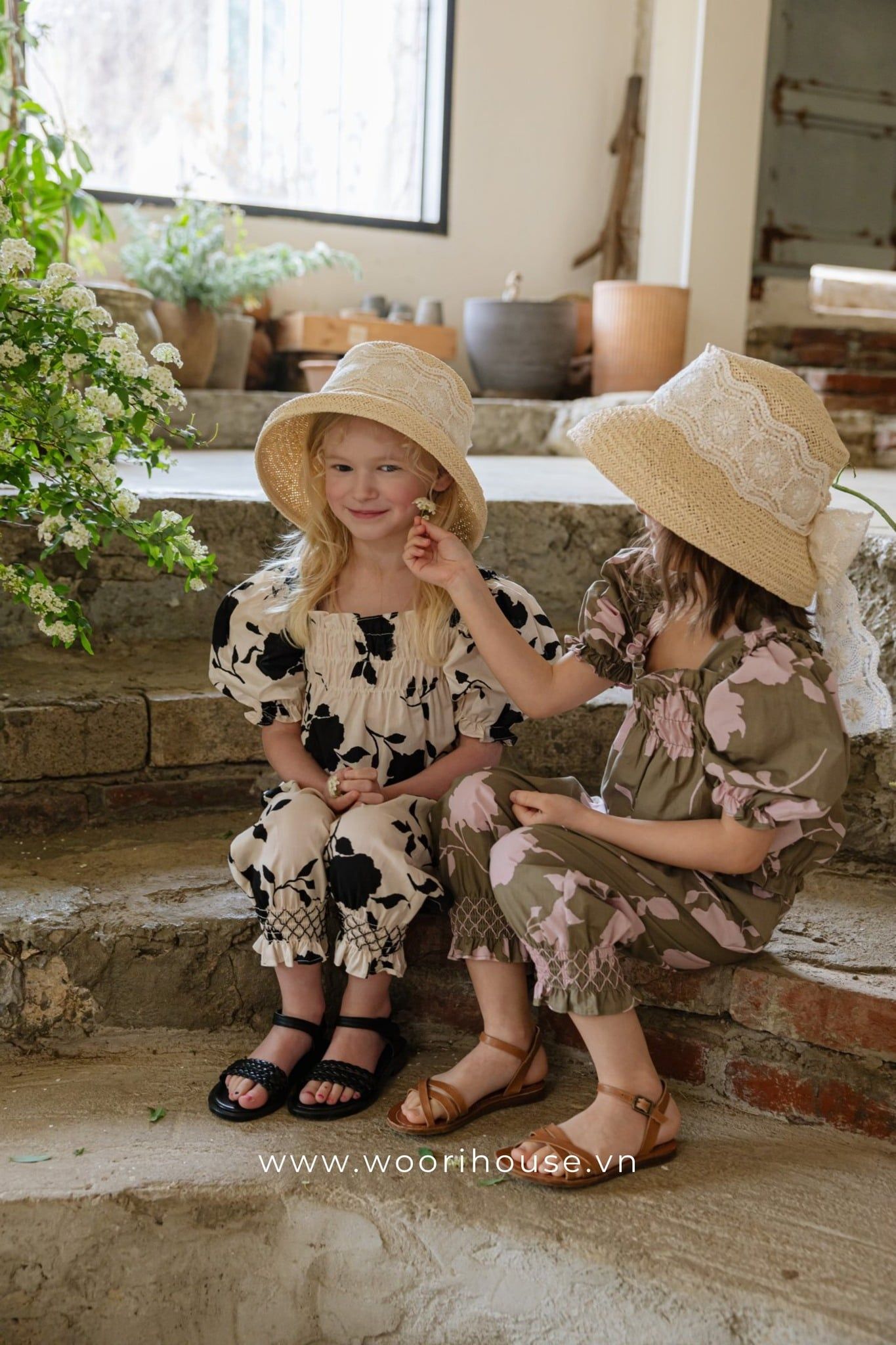 FL Quần Flee hoa bo gấu