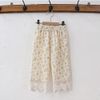 FL - Quần dài Maron hoa nhí gấu ren