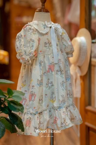 AR Váy Bunnie thỏ cổ sen viền ren