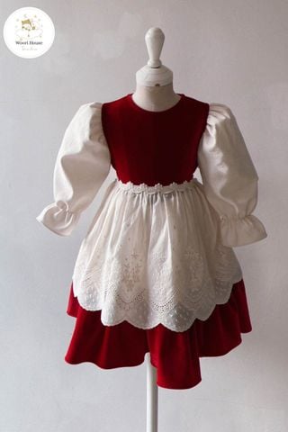 Yếm Cha Cha Cotton thêu hoa nhí