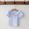 FL - Áo thun Aurora kẻ gingham cổ bèo