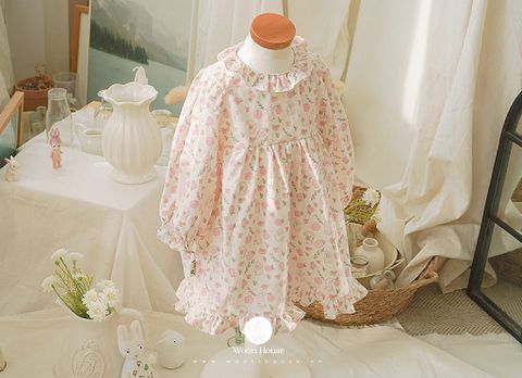 AR-Váy Bunny Corduroy hoa nhí hồng
