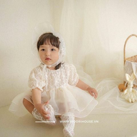 HBB  Body suit Armand chân organza kèm mũ