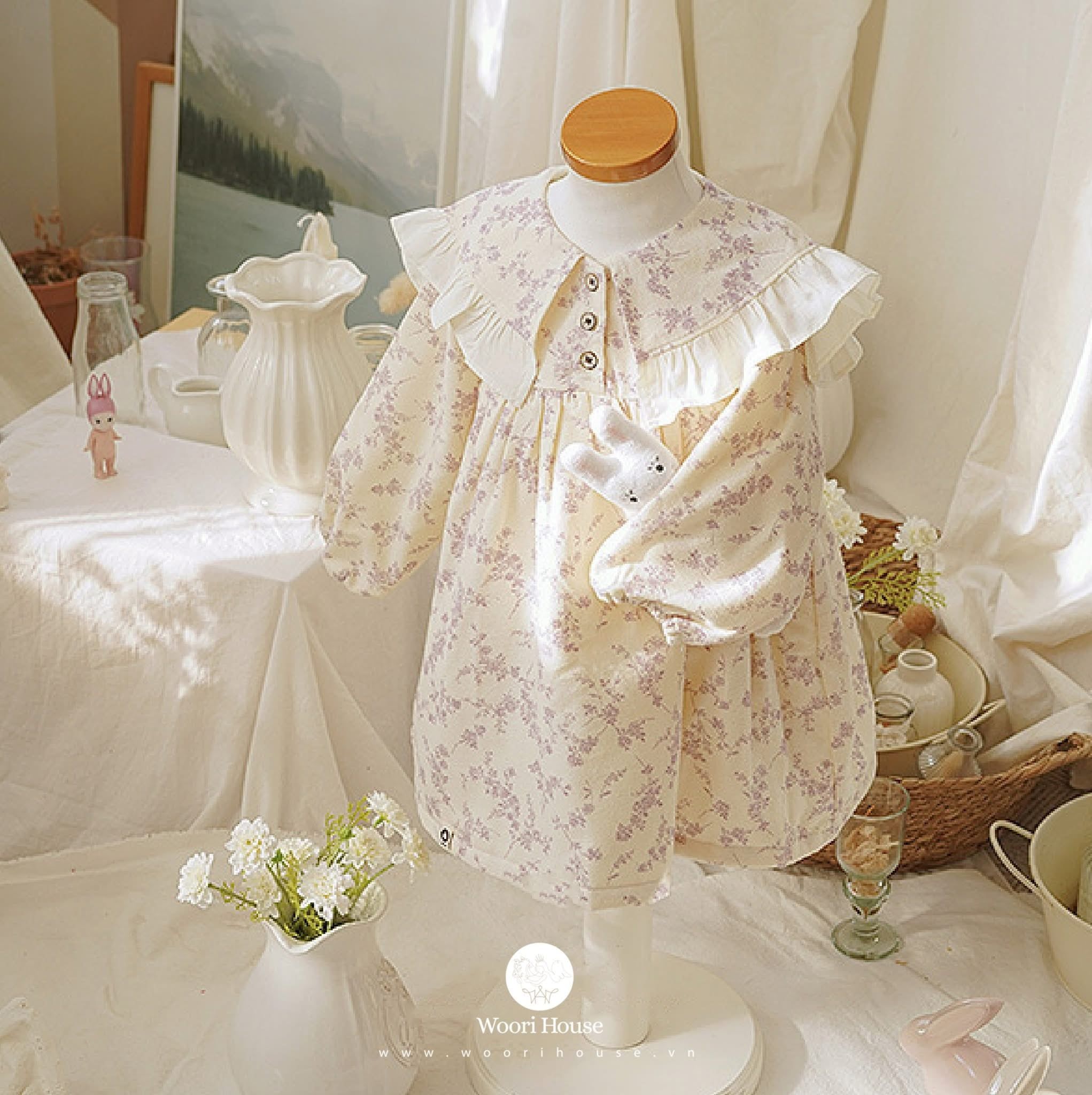 AR-Váy Winter Violet hoa nhí tím