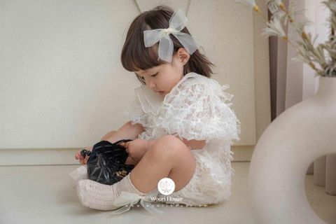 HBB Bodysuit Ashley cổ organza 2 tầng