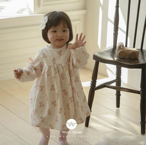 AR - Váy Pink Bear nhung