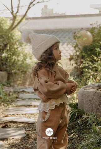FL- Set Áo nỉ Julie viền ren mũ + Quần nỉ Berni Jogger