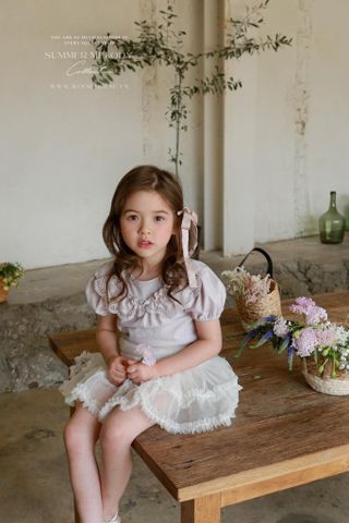 FL Áo Blooming cổ ren