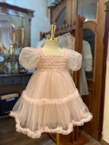 HBB - Váy Bloomsa phủ voan tay bồng