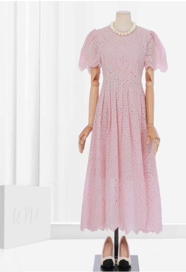 MOM - UN Váy  Wave cotton ren lỗ