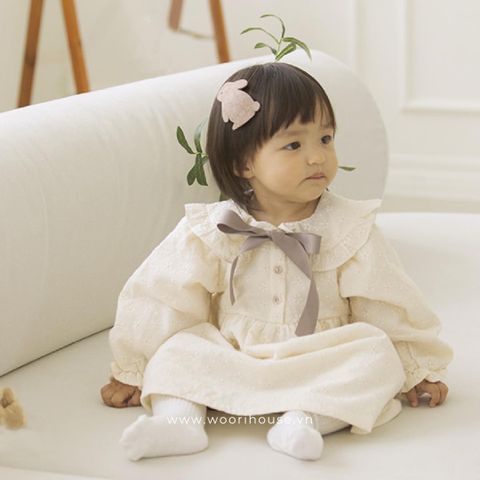 AR - Váy Brown Ribbon thêu hoa nhí