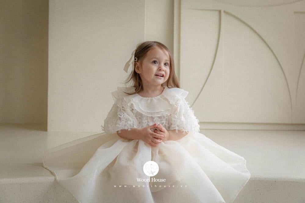 HBB Váy Ashley cổ organza 2 tầng