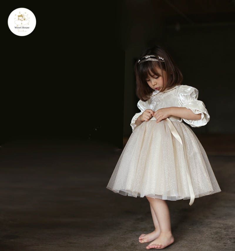 LC Váy Velvet Almira nhung phối voan bling