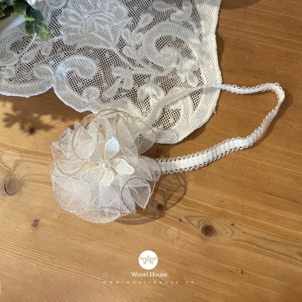 HBB Turban Corsage hoa viền gold