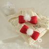AR-Cặp Winter red nơ đỏ phối lông