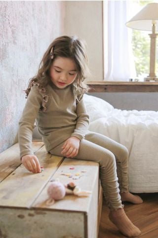 FL Áo thun Kali bèo vai cotton phủ nhung